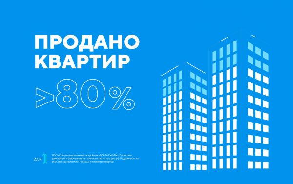 Более 80% квартир в ЖК «За ручьём» уже распродано!